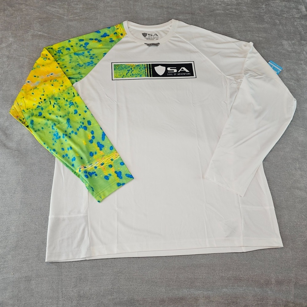 Soul of Adventure Performance Long Sleeve Shirt Mesh Green Mahi Fa UPF50 Fishing